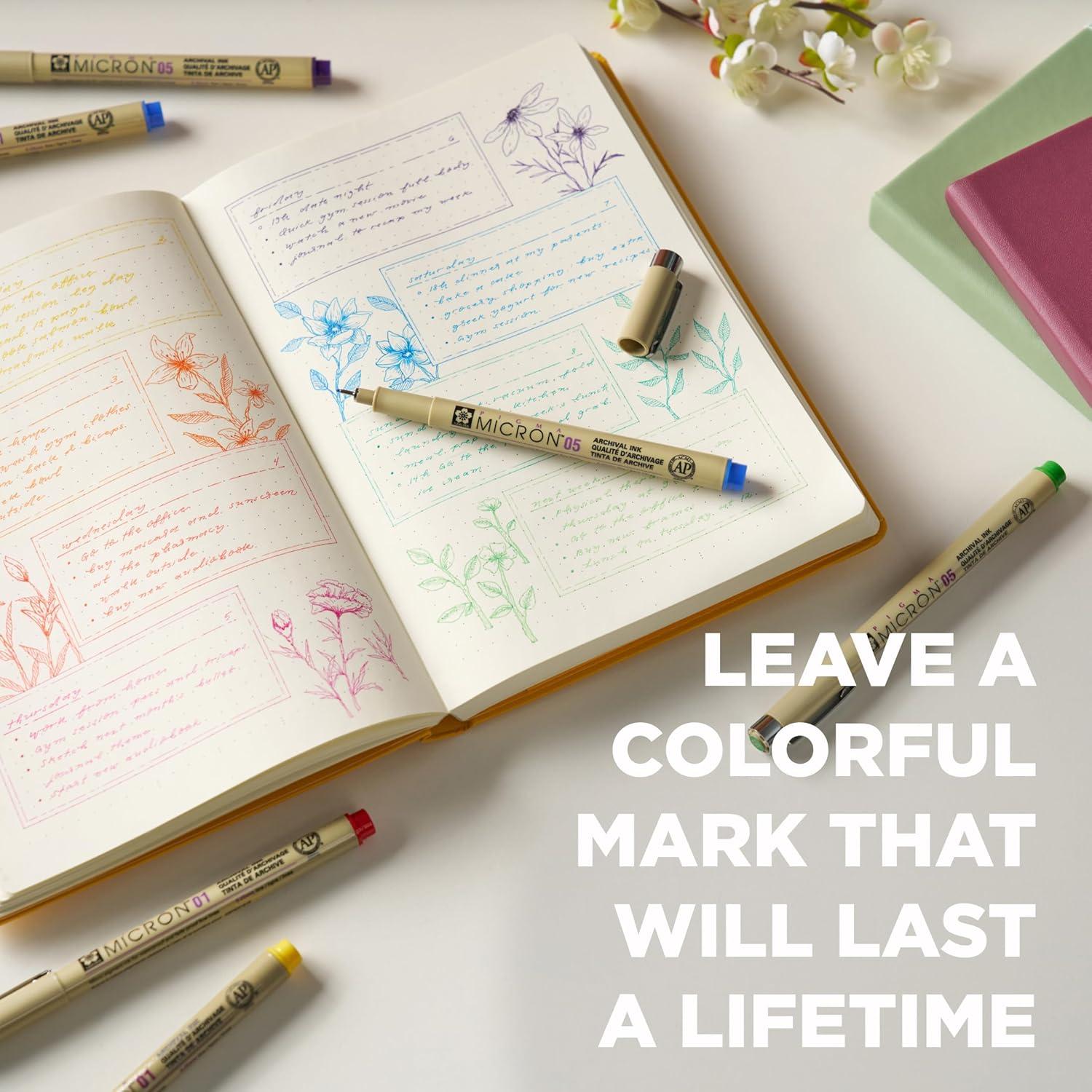 SAKURA Archival Brush Pens, 6 Set, Colors may vary(Multicolor)