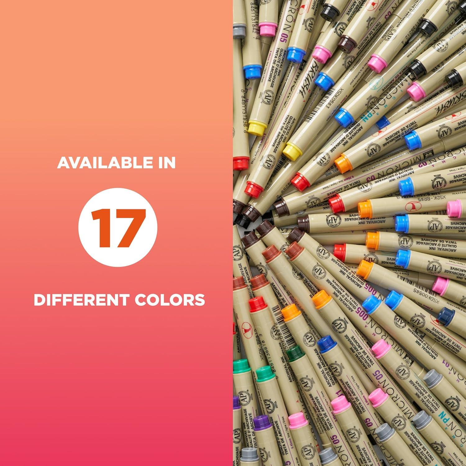 SAKURA Pigma Micron Fineliner Pens, 03 Tip Size, Archival Ass’t Colors, 6 PK 50049(01 Tip)