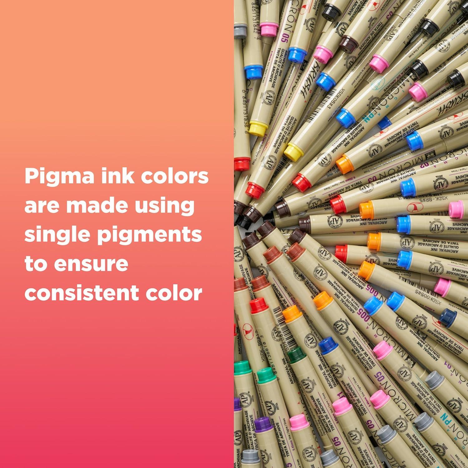 SAKURA Pigma Sketch Brush – Archival Ink Sketching Pens – Art Pens for Calligraphy, Hand Lettering & Writing – Assorted Archival Colors – 8 Pack