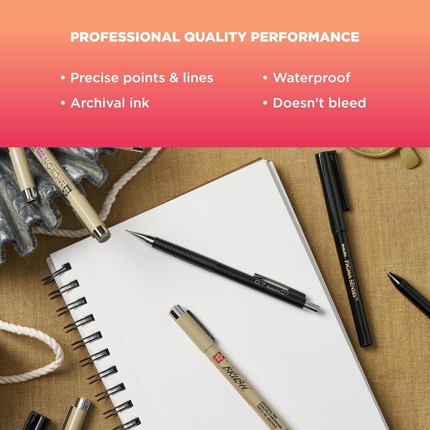 SAKURA 50203 8-Piece Pigma Manga Comic Pro Drawing Kit(8 Pen Pack)