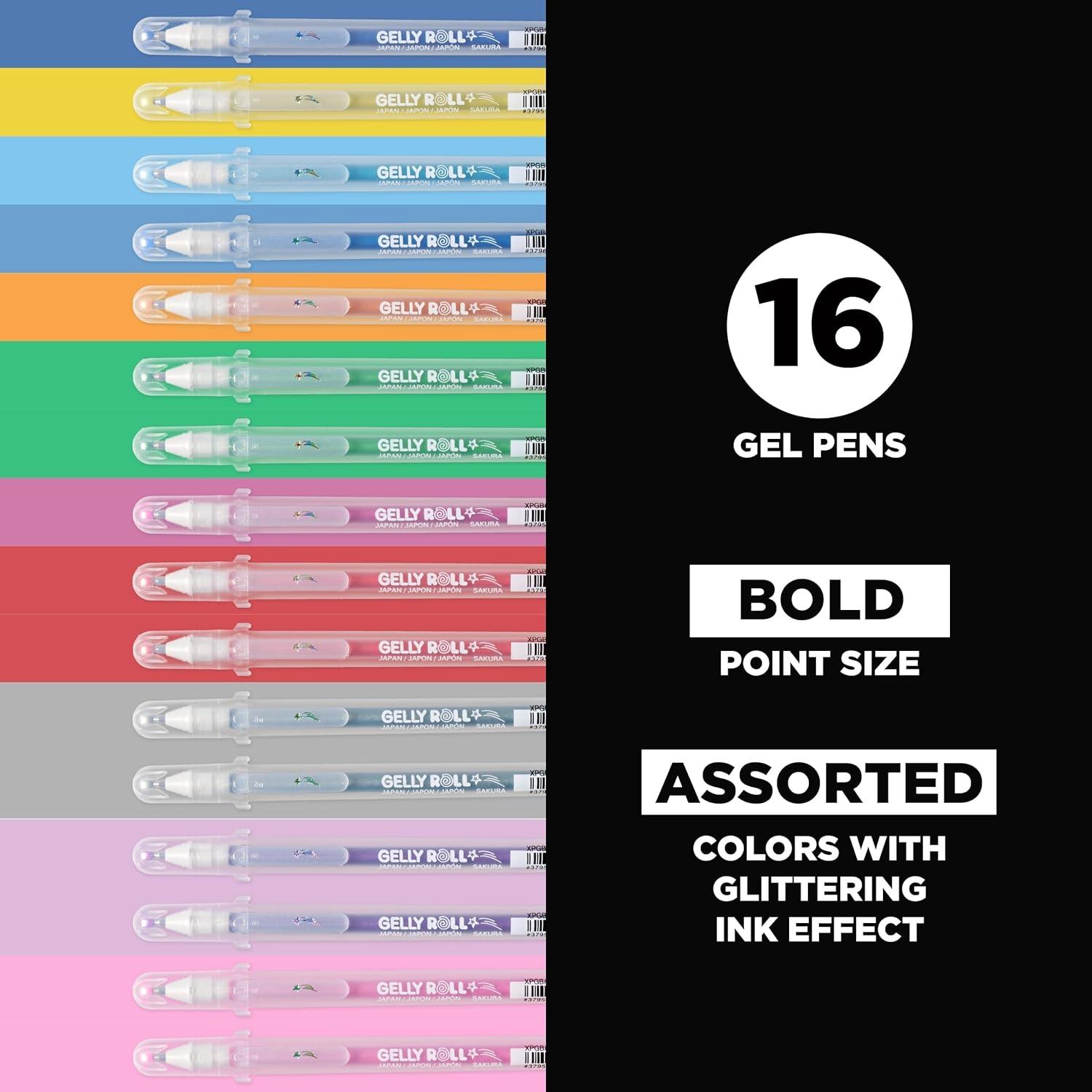 SAKURA 37903 6-Piece Gelly Roll Assorted Colors Stardust Galaxy Pen Set(16 Stardust Pens)