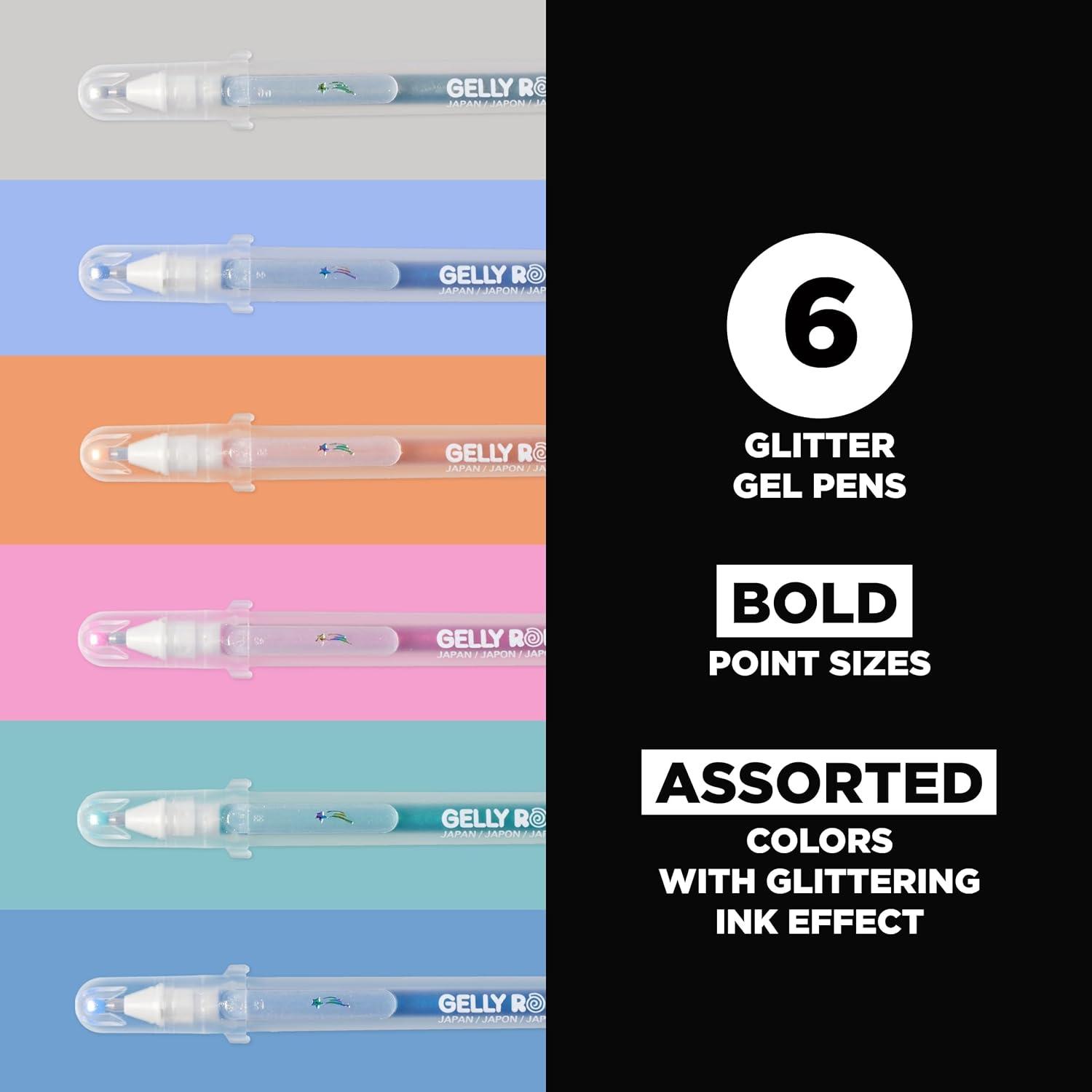 SAKURA 37903 6-Piece Gelly Roll Assorted Colors Stardust Galaxy Pen Set(6 Meteor Pens)