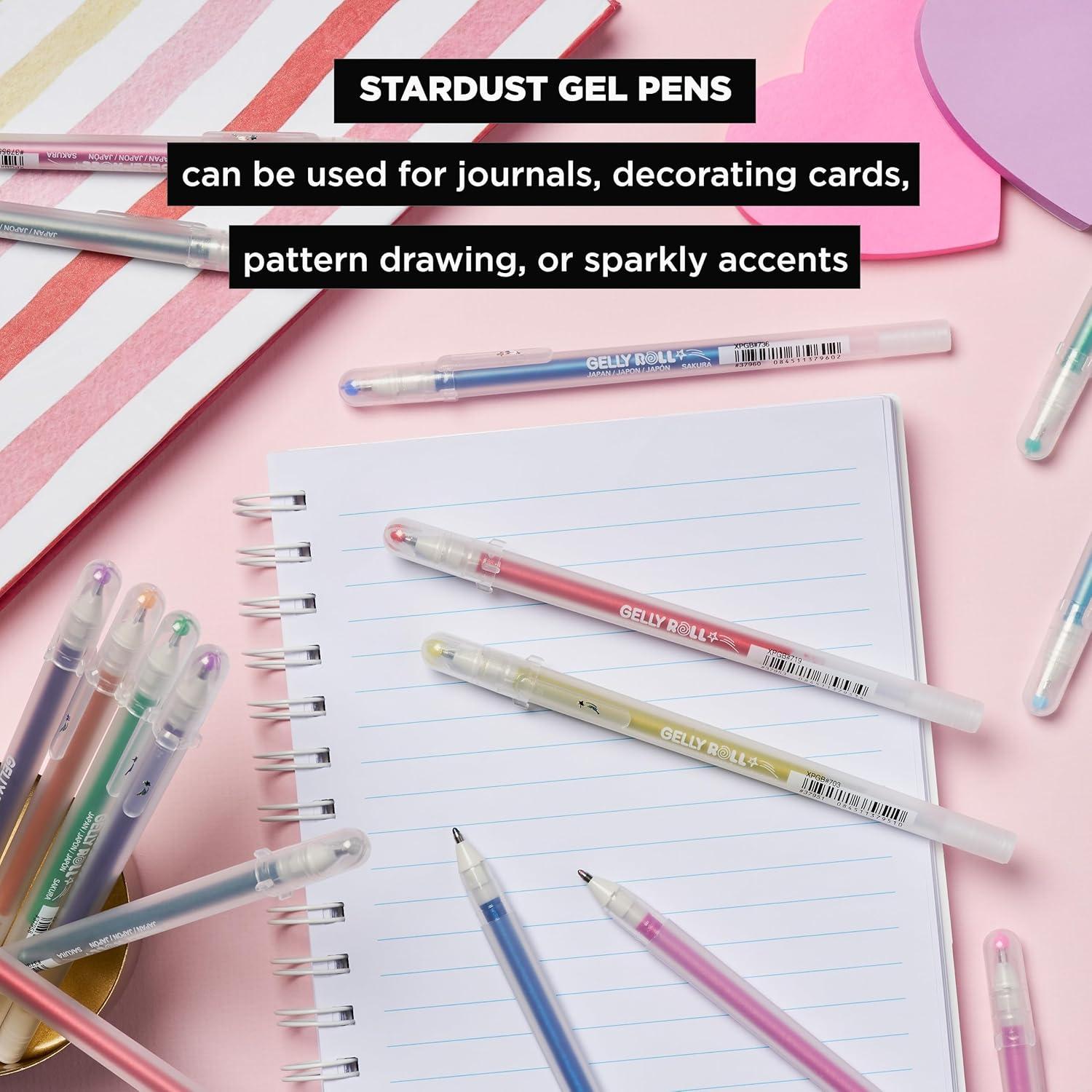 SAKURA 37903 6-Piece Gelly Roll Assorted Colors Stardust Galaxy Pen Set(6 Stardust Pens)