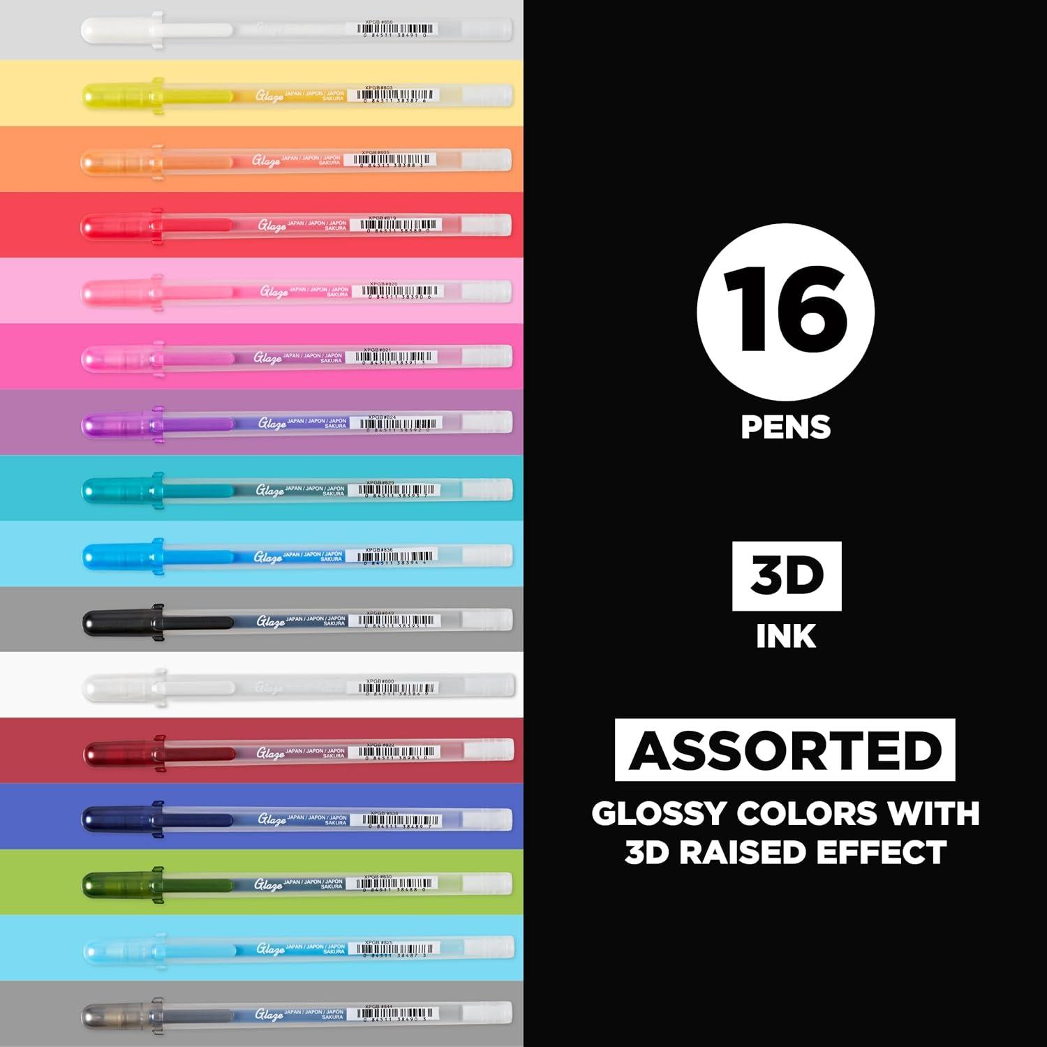 SAKURA Souffle Pastel Color 3-Dimensional Opaque Ink Pens, 10 Pen Set 58350(Glaze)