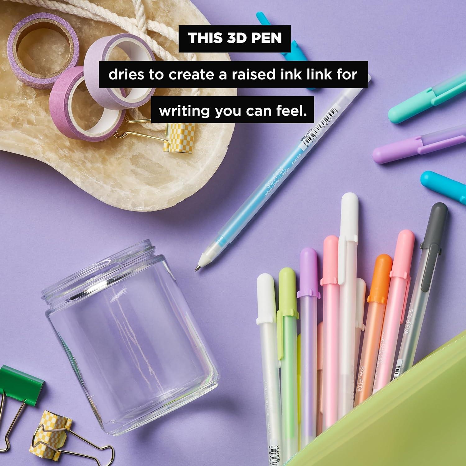 SAKURA Souffle Pastel Color 3-Dimensional Opaque Ink Pens, 10 Pen Set 58350(Souffle)