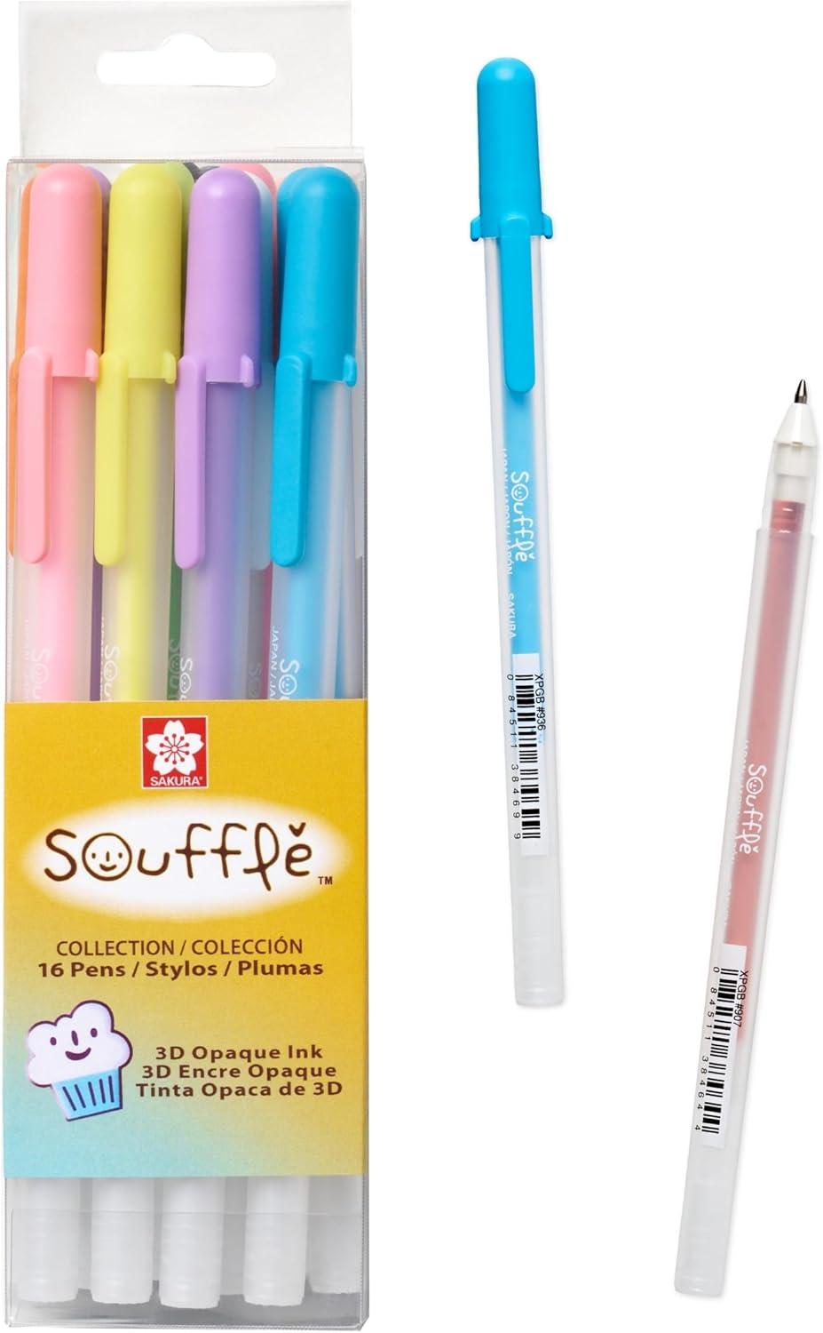SAKURA Souffle Pastel Color 3-Dimensional Opaque Ink Pens, 10 Pen Set 58350(Souffle)