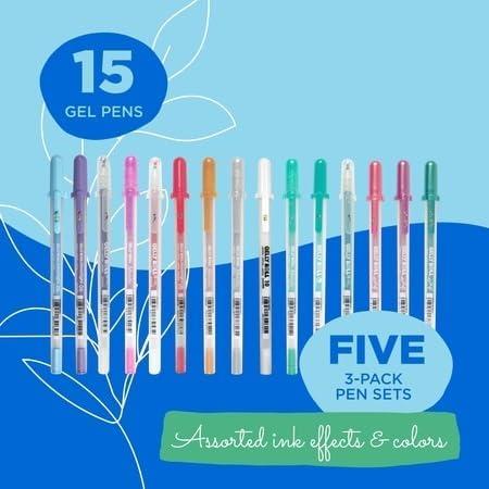 SAKURA Gelly Roll Moods Five Giftable 3 Pk Sets: Calm, Love, Gratitude, Inspire & Mindful, 15 Gel Pens