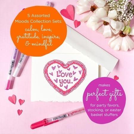 SAKURA Gelly Roll Moods Five Giftable 3 Pk Sets: Calm, Love, Gratitude, Inspire & Mindful, 15 Gel Pens