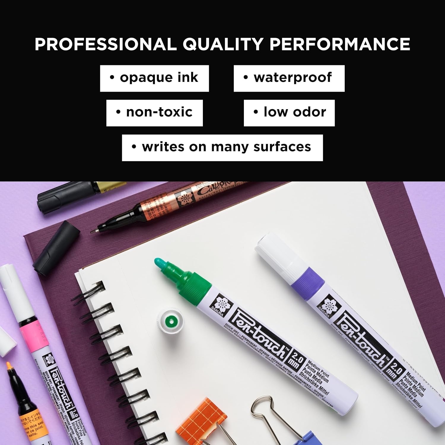 SAKURA Pen-touch UV Paint Markers, Ass’t Tips, 3 PK #42000