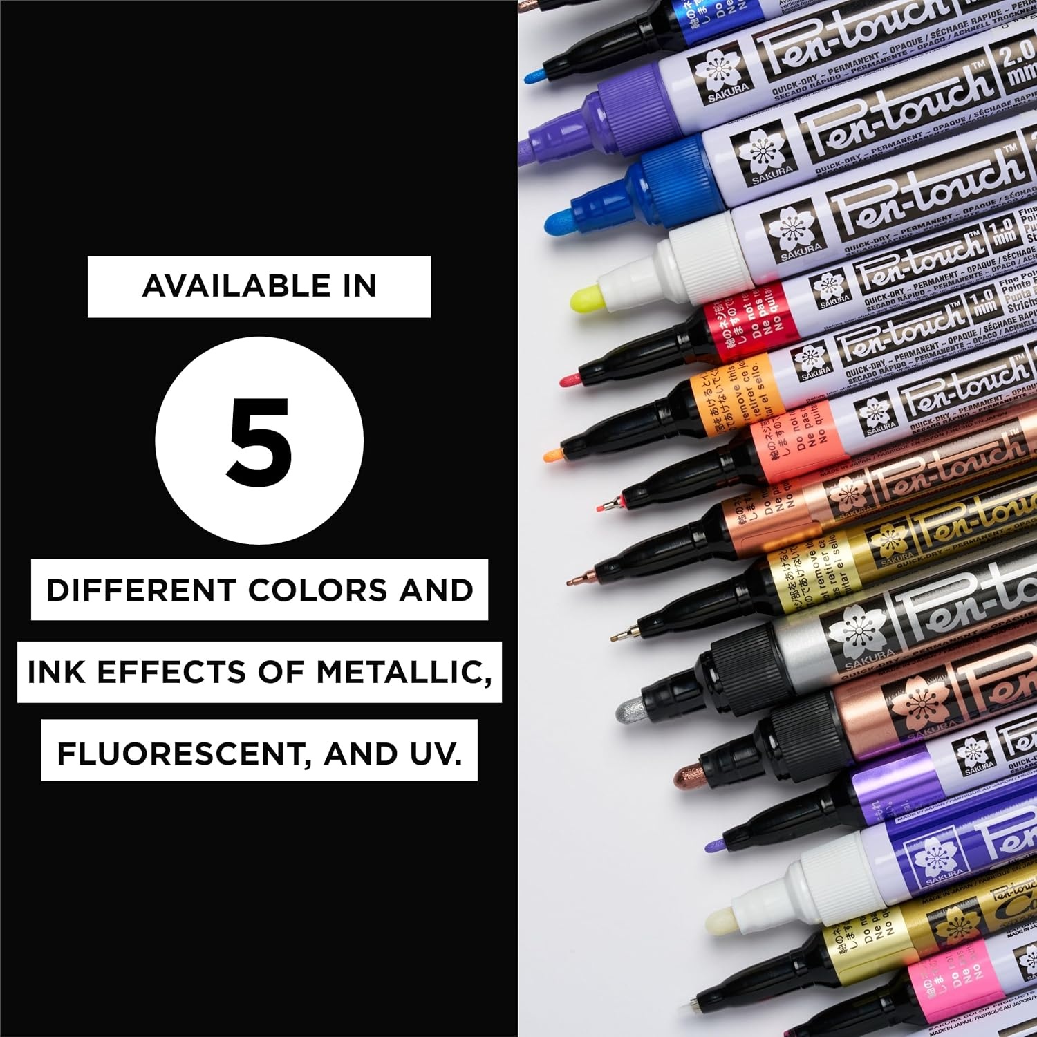 SAKURA Pen-touch UV Paint Markers, Ass’t Tips, 3 PK #42000