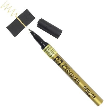 SAKURA 47391 4-Piece Fine Pentouch Calligrapher Paint Marker, 1.8mm, Gold, Silver, Copper and Black(1 Count (Pack of 1))