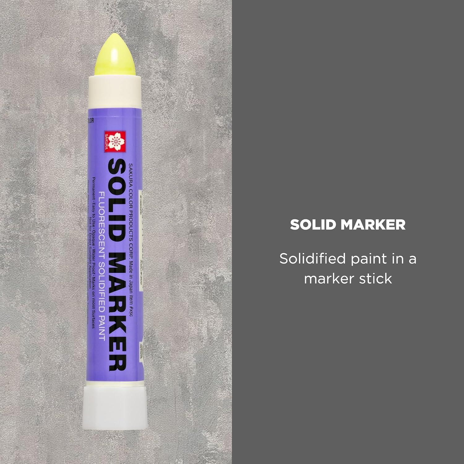 Sakura Solid Paint Markers – Permanent Marker Paint Pens – Window, Wood, & Glass Marker – White Paint – 12 Pack(Fluorescent Lemon)