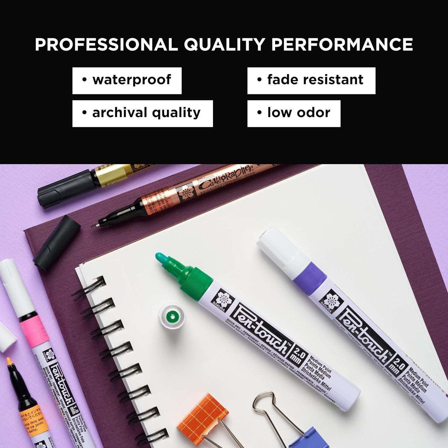 SAKURA 42392 7-Piece Fine Pentouch Paint Marker, 1.0mm, Yellow, Red, Purple, Green, Blue, White and Black(1 Count (Pack of 3))