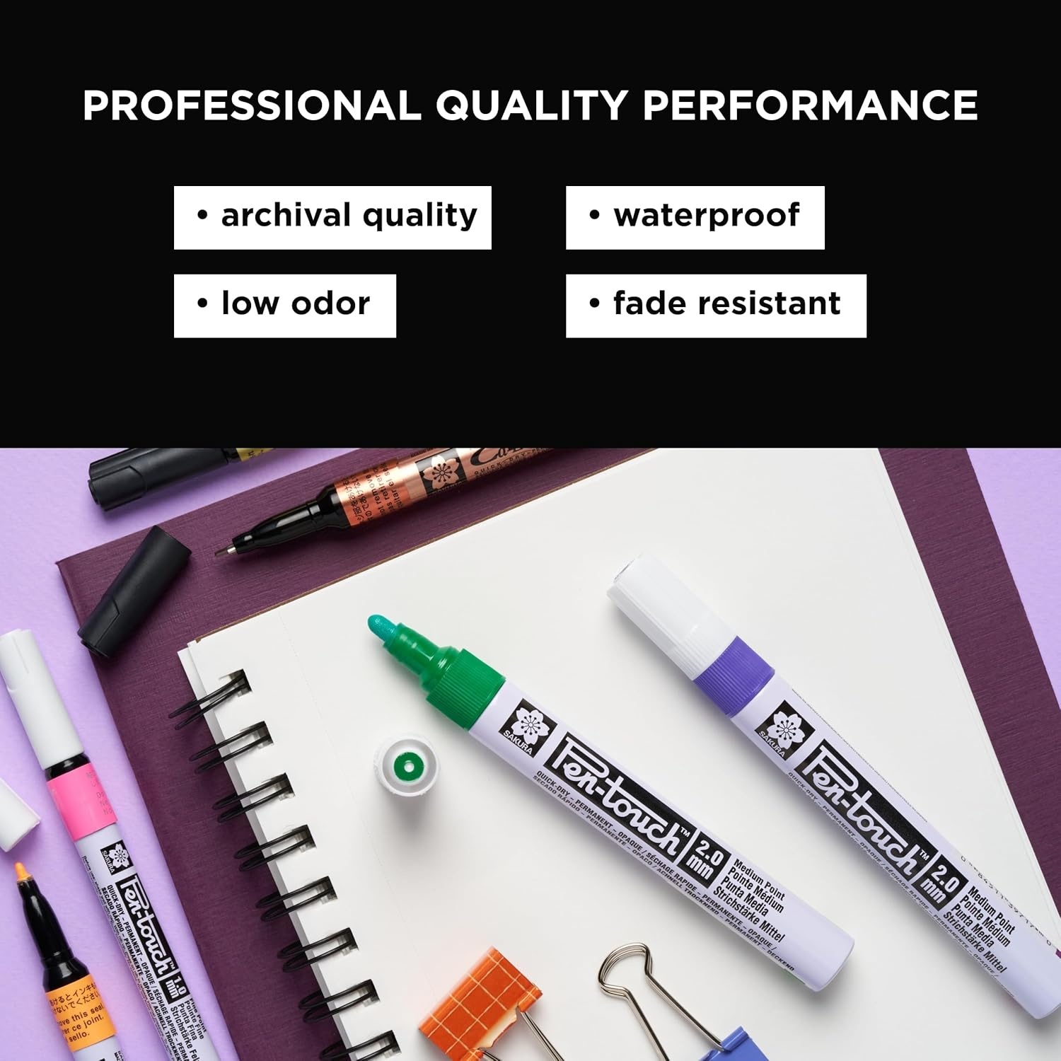 SAKURA 42191 3-Piece Extra Fine Pentouch Paint Marker, 0.7mm, Gold, Silver and Copper(1 Count (Pack of 3))