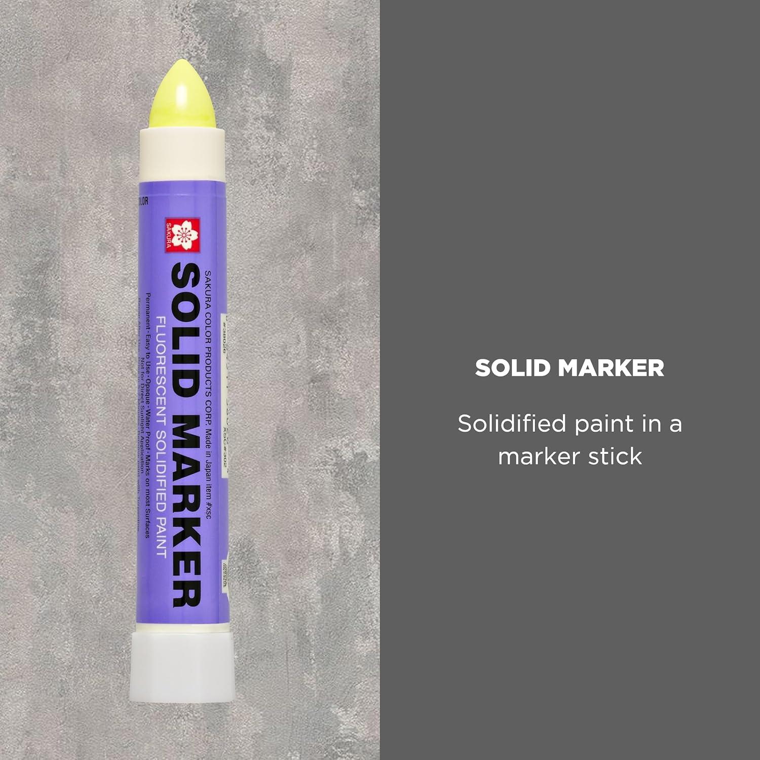 Sakura Solid Paint Markers – Permanent Marker Pens – Window, Wood & Glass Marker – Purple Paint – 3 Pack(XSC-302 Fluorescent Lemon)