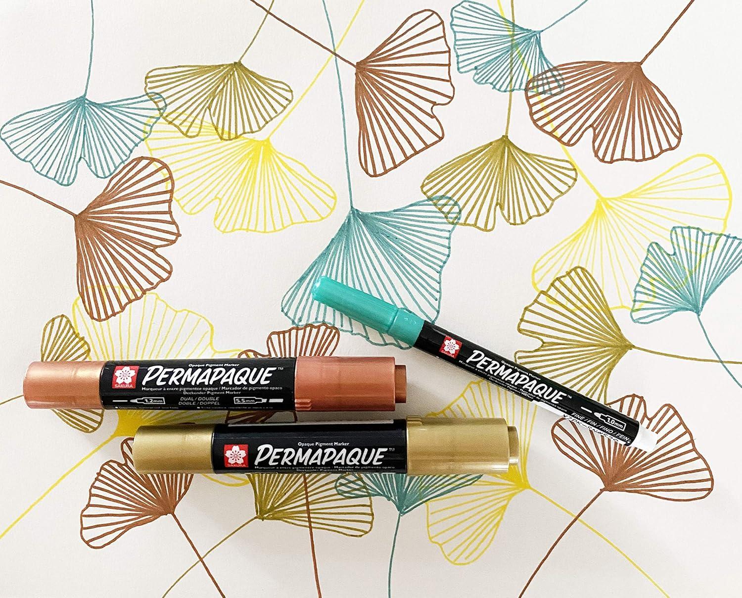 SAKURA Permapaque Fine Point Markers, Bright 7 PK #58319(Metallic)