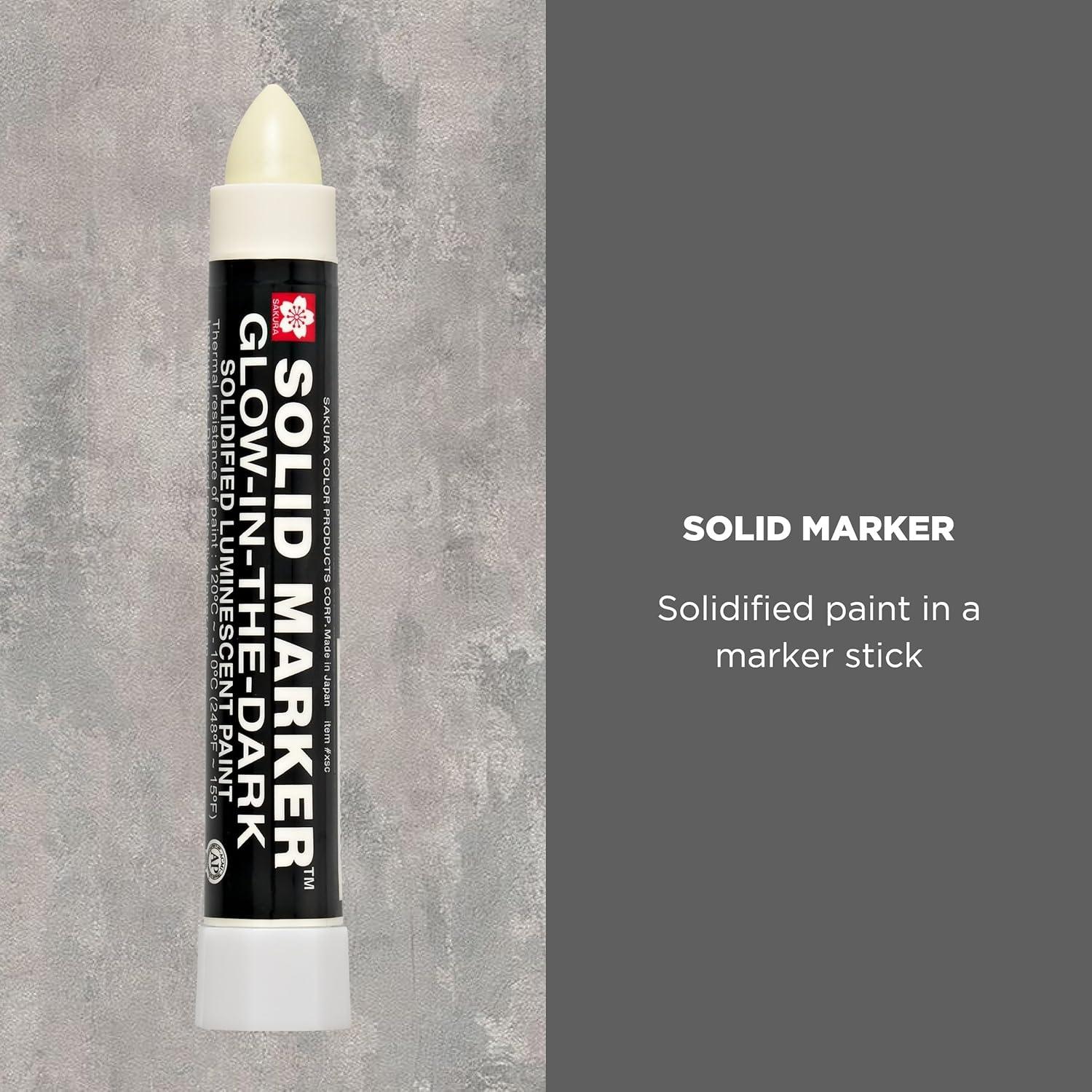 Sakura Solid Glow-In-the-Dark Paint Markers – Permanent Marker Paint Pens – Window, Wood, & Glass Marker – Glow In the Dark Paint – 1 Pack(1 Count (Pack of 1))