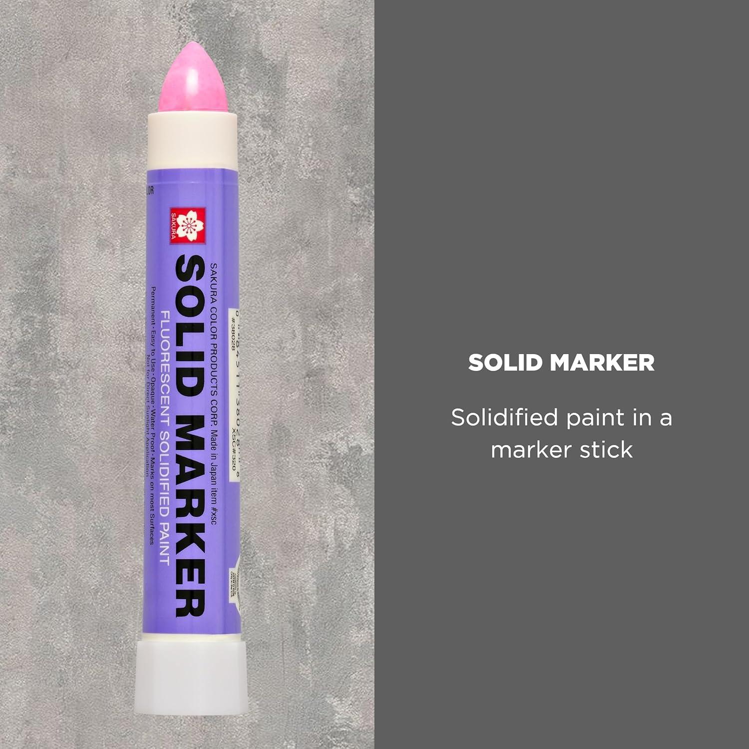 Sakura Solid Paint Markers – Permanent Marker Paint Pens – Window, Wood, & Glass Marker – White Paint – 12 Pack(Pink)