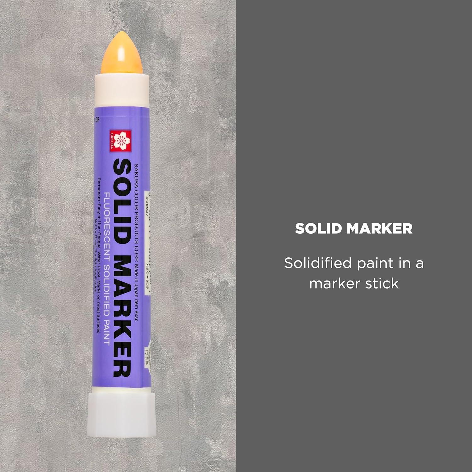 Sakura Solid Paint Markers – Permanent Marker Pens – Window, Wood & Glass Marker – Purple Paint – 3 Pack(Fluorescent Orange)