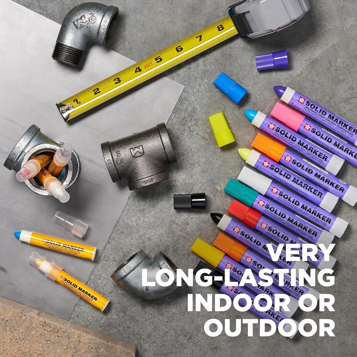 Sakura Solid Paint Markers – Permanent Marker Pens – Window, Wood & Glass Marker – Purple Paint – 3 Pack(Fluorescent Orange)
