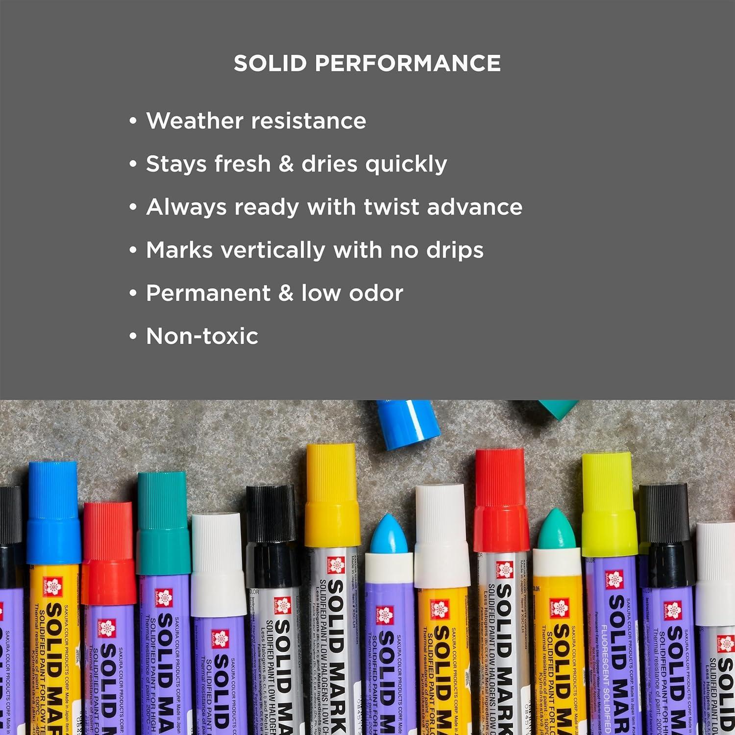Sakura Solid Paint Markers – Permanent Marker Pens – Window, Wood & Glass Marker – White Paint – 1 Pack(Yellow Paint)