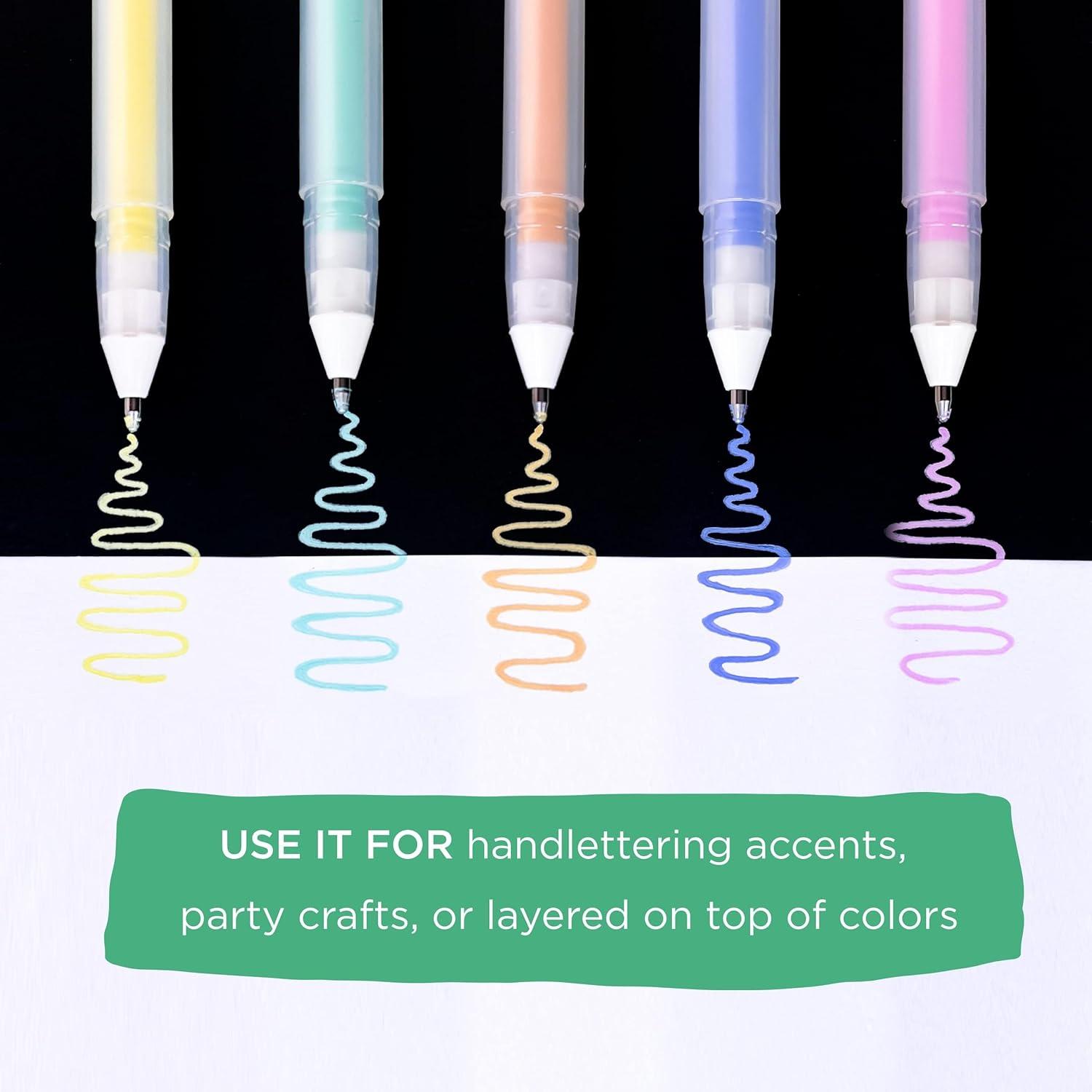 SAKURA Gelly Roll Moonlight 10 Pastel & Opaque Gel Pens – Bold Point Ink Pen for Journaling, Art, Calligraphy, or Drawing – Assorted Pastel Ink – Bold Line – 10 Pack(Green orange pink yellow)