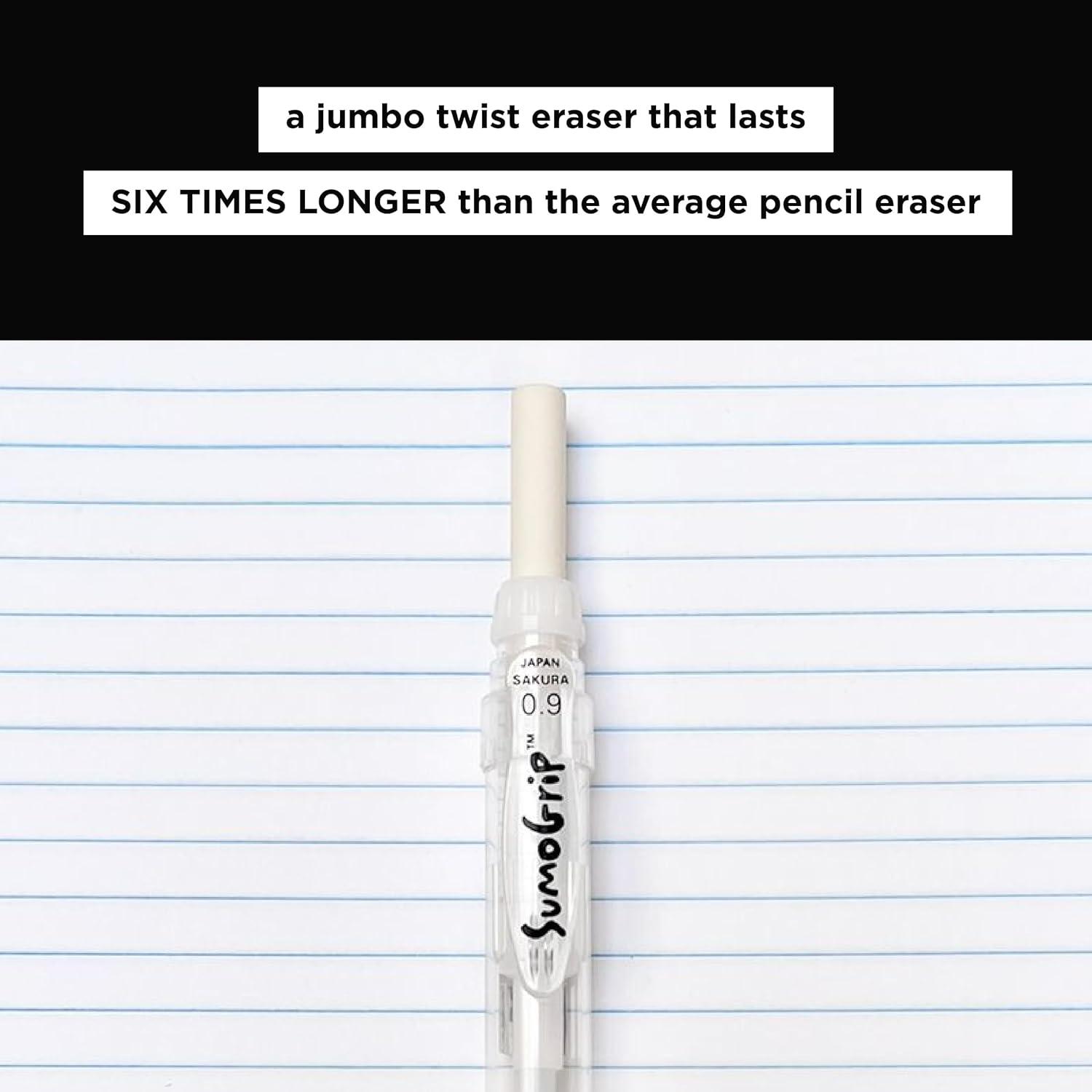 SAKURA SumoGrip Pencil with Comfort Grip – 0.7 mm Ergonomic Mechanical Pencil – Clear Gray – 3 Pack(Grey)