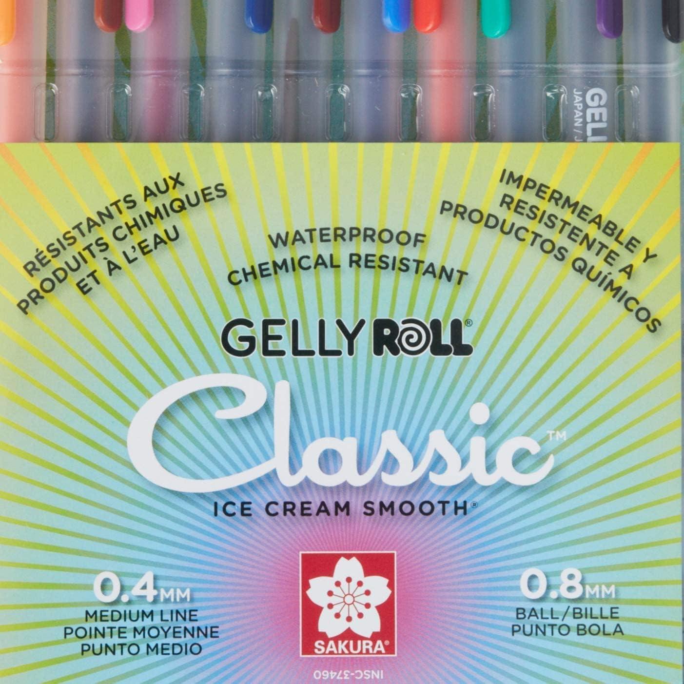 SAKURA Gelly Roll Classic, Medium Pt, Multicolor, 10 PK 37460(10 Colors)