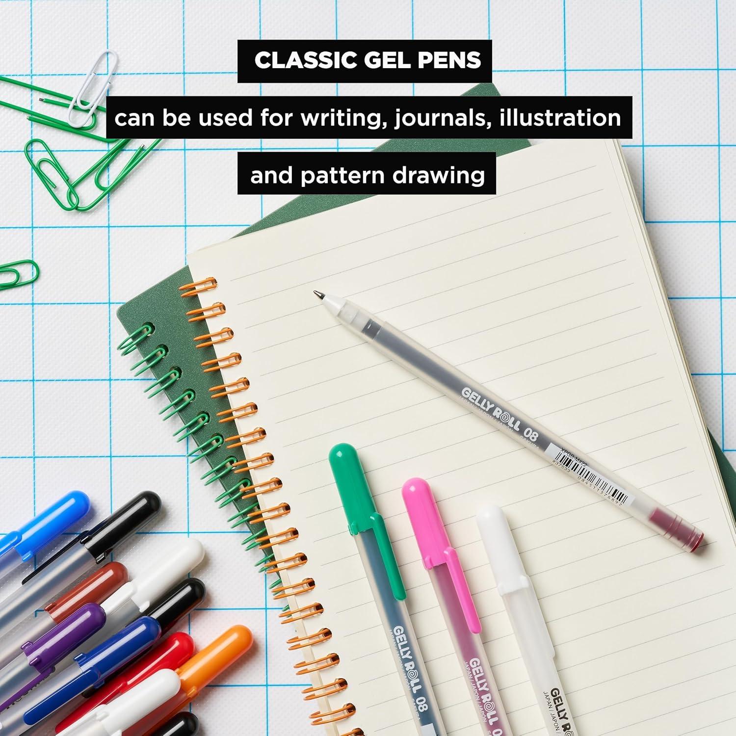 SAKURA Gelly Roll Classic, Medium Pt, Multicolor, 10 PK 37460(5 Colors)