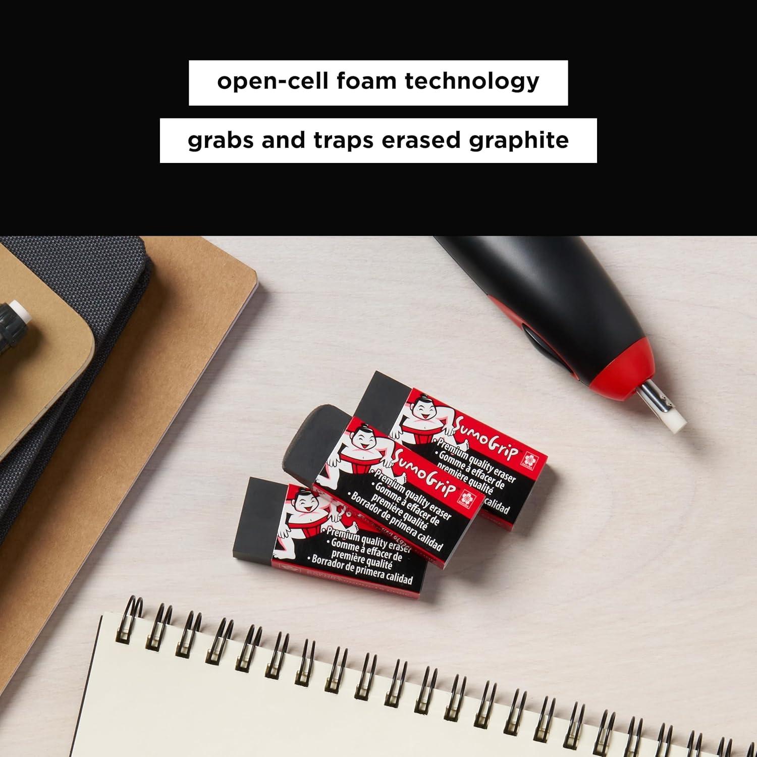SAKURA 50258 Sumogrip Premium Block Eraser(SumoGrip Premium Block Eraser B80 – 3 CT)