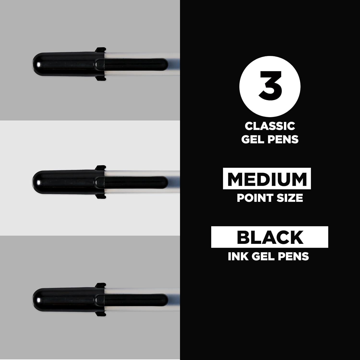 SAKURA Gelly Roll Classic, Medium Pt, Multicolor, 10 PK 37460(Classic Med 3-pc Black)