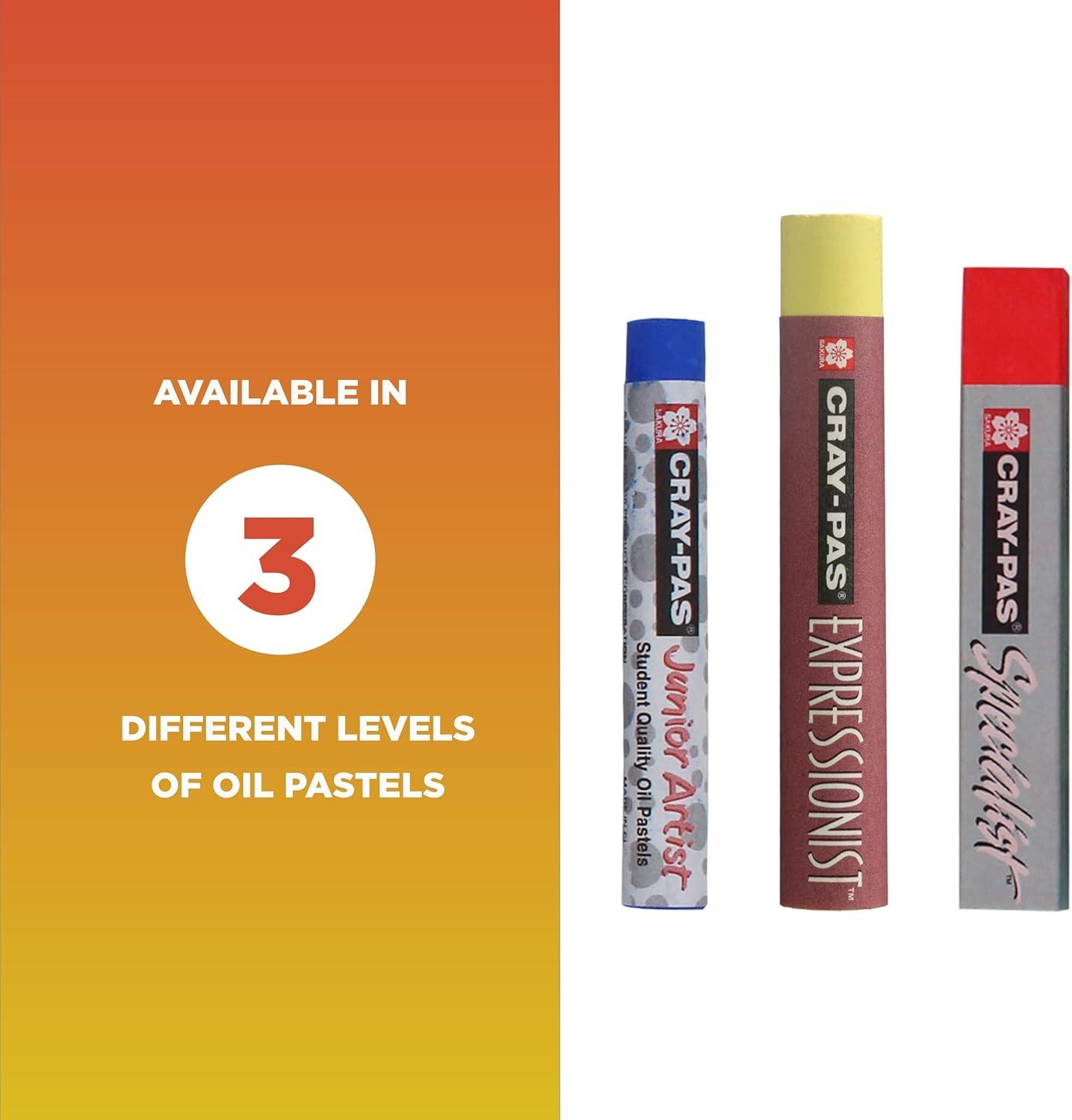 SAKURA Cray-Pas Junior Artist Oil Pastel Set – Soft Oil Pastels for Artists – 12 Colors – 6 Sets of 12(6 Count (Pack of 12))