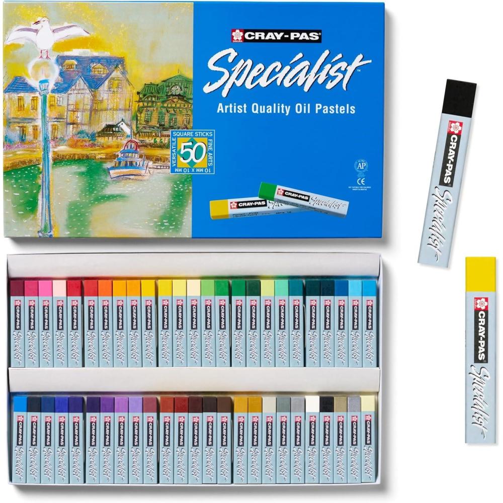 SAKURA 12-Piece Cray Pas Specialist Colors May Vary Oil Pastel Set(50 Count (Pack of 1))