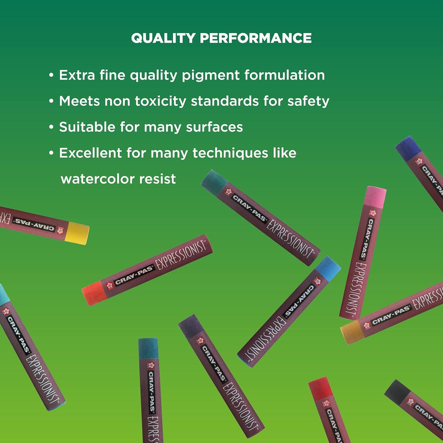 SAKURA Cray-Pas Expressionist Oil Pastel Set – Soft Oil Pastels for Artists – 12 Colors