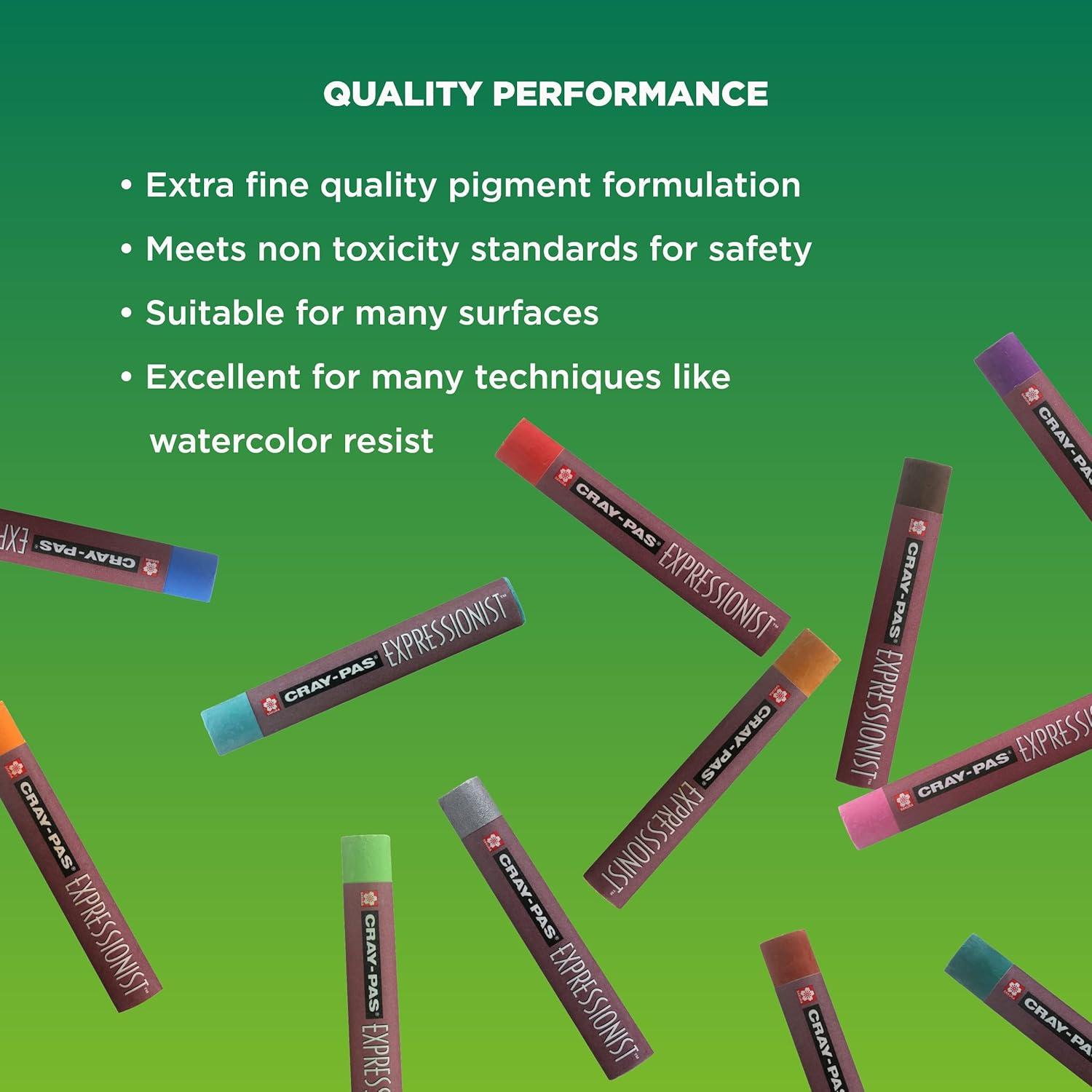 SAKURA Oil Pastels, Cray-Pas Expressionist – 50 Sticks Set & Multi-Cultural – 12 Colors, Soft Oil Pastels for Artists, Premium Quality
