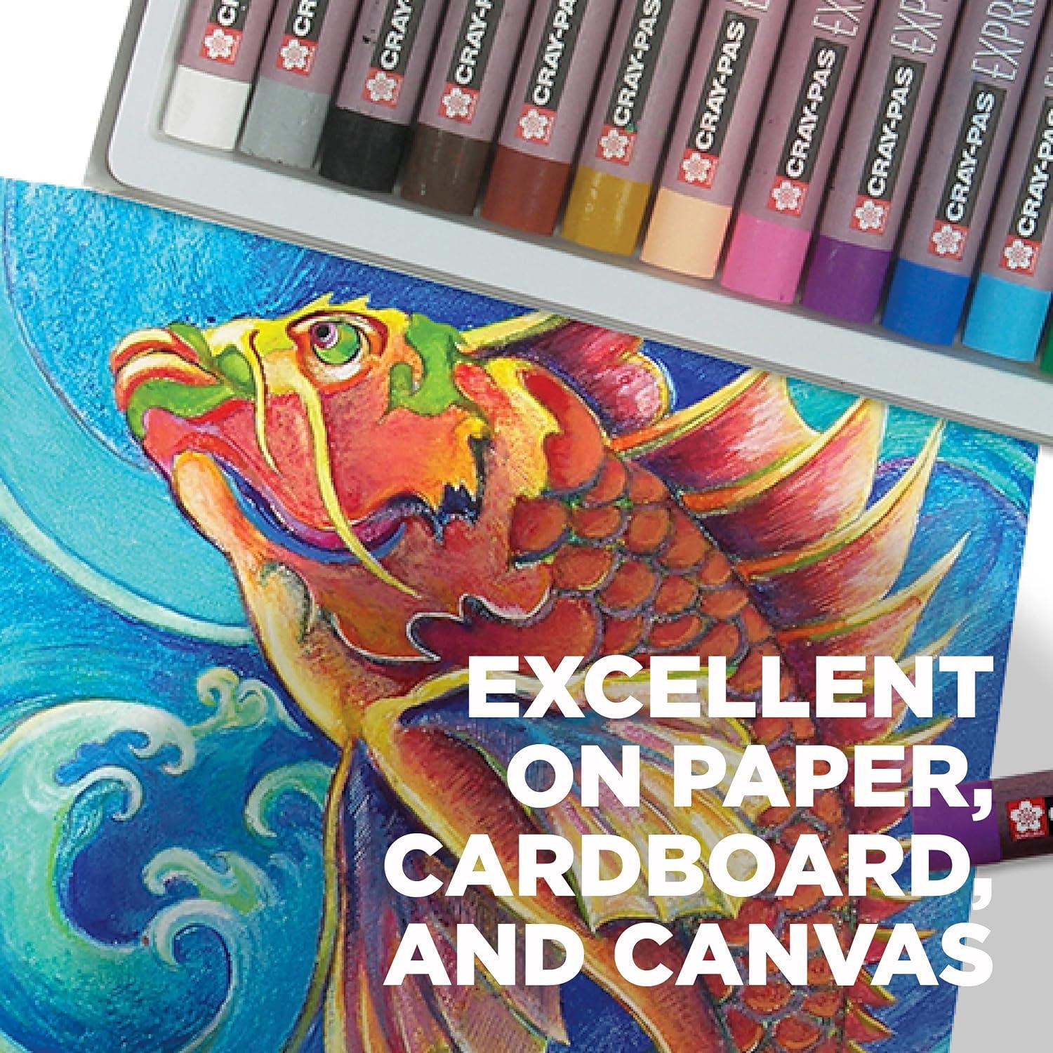SAKURA Oil Pastels, Cray-Pas Expressionist – 50 Sticks Set & Multi-Cultural – 12 Colors, Soft Oil Pastels for Artists, Premium Quality