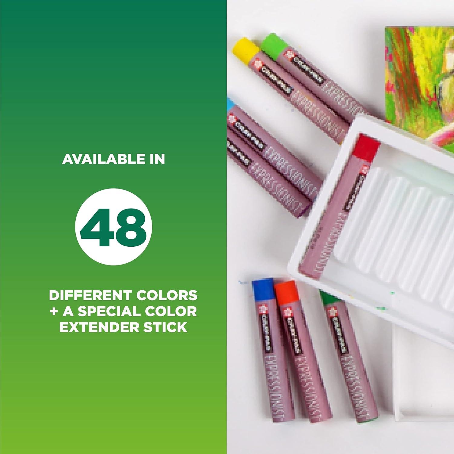 SAKURA Oil Pastels, Cray-Pas Expressionist – 50 Sticks Set & Multi-Cultural – 12 Colors, Soft Oil Pastels for Artists, Premium Quality