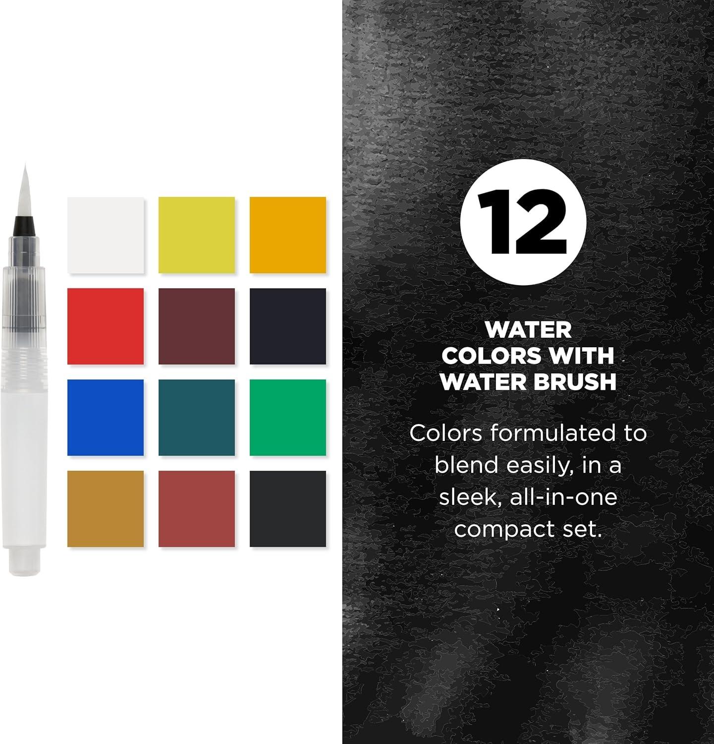 SAKURA XNCW-24N, 24 Assorted Watercolors Field Sketch Set with Brush(Multicolor)