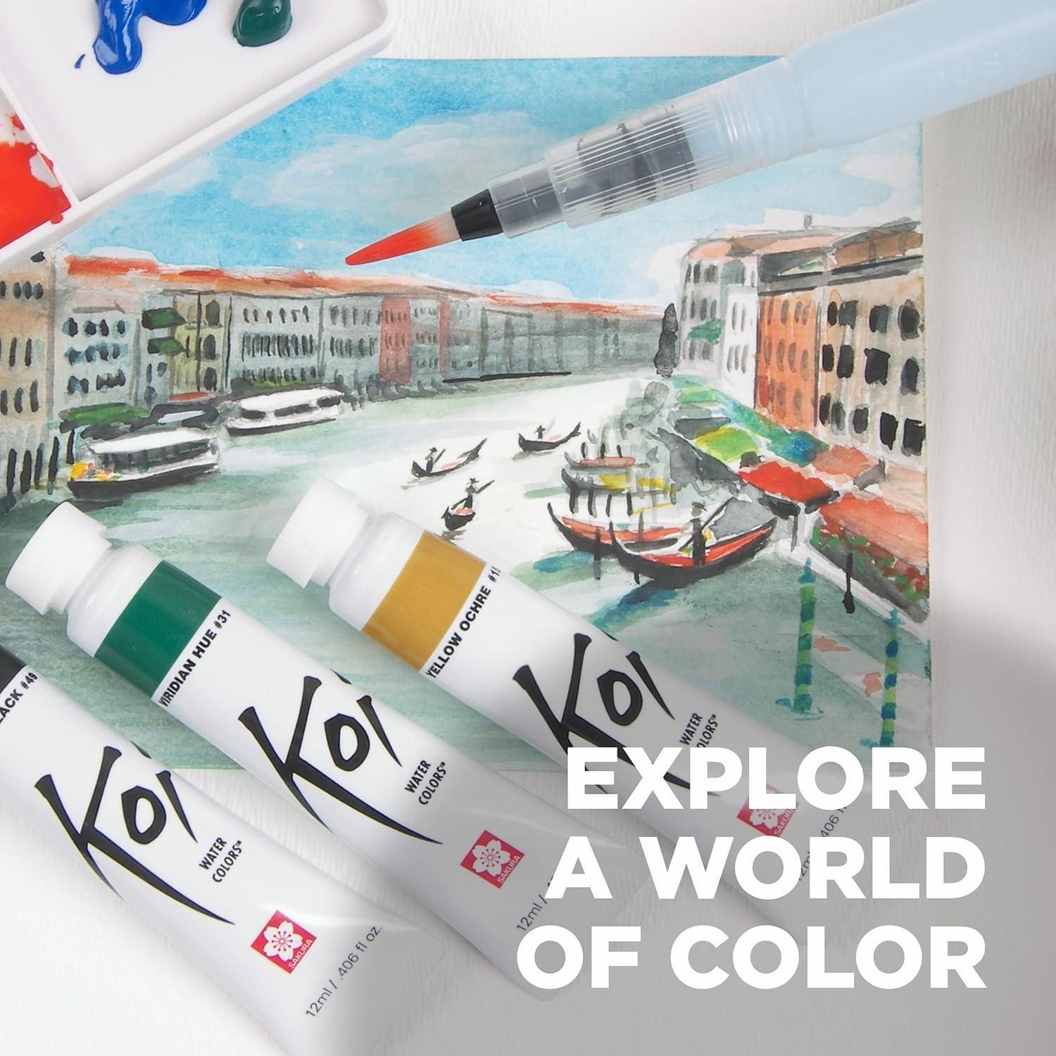 SAKURA Koi Water Color Paint, 5ml Tubes, 24 Colors XMW5L-24SET(12 Colors)