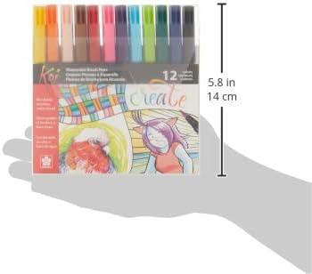 SAKURA XBR-12SA 12-Piece Koi Assorted Coloring Brush Pen Set(12 Color Set)