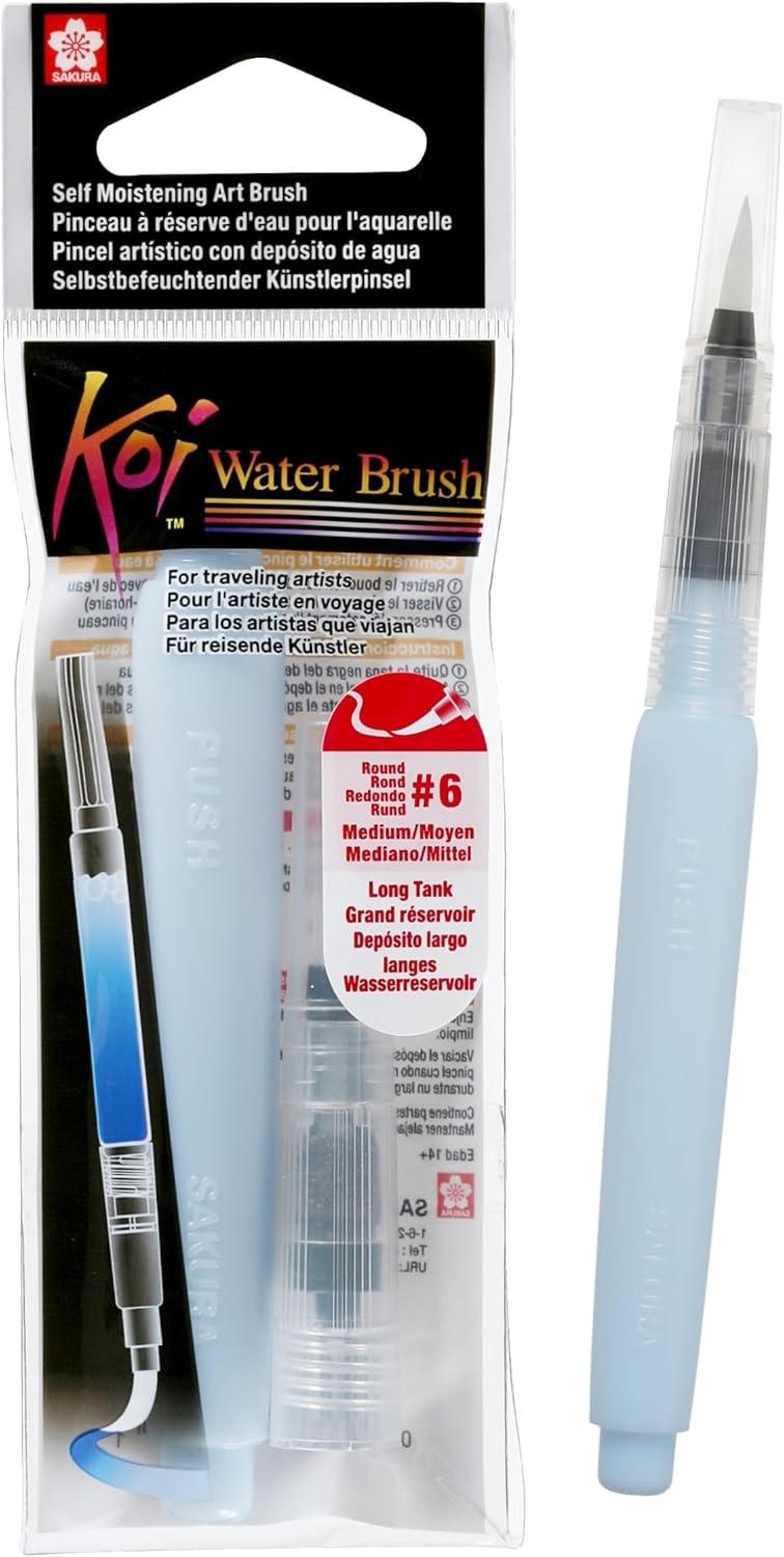 SAKURA Koi Water Color Brush 4-ml Tank, Large Round Brush 38552(Clear)