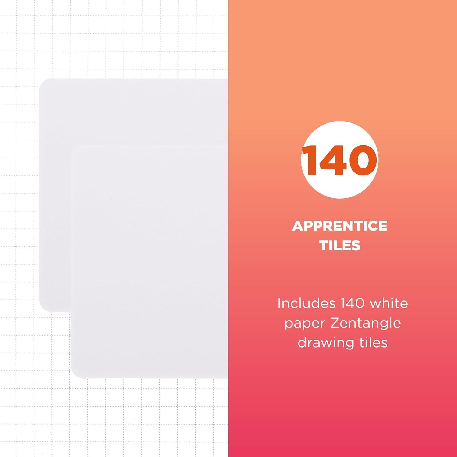Sakura Zentangle Apprentice White Tiles – Official Zentangle White Paper Tiles – 4.5″ x 4.5″ – 140 Pieces