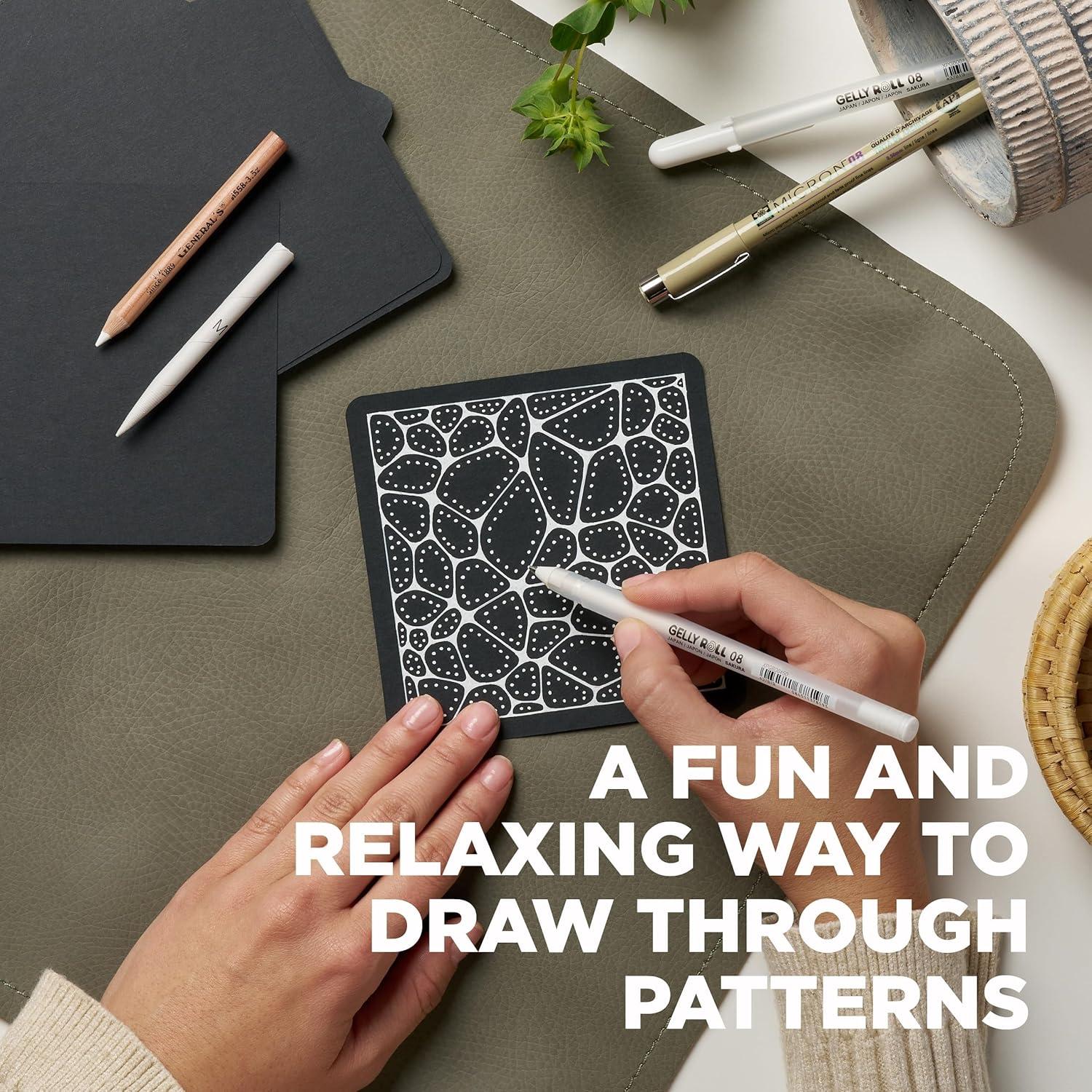 SAKURA #50113 Zentangle 11 Pc Set w/Zendala Round WhiteTiles (4-5/8″ in Diameter), white(Apprentice Classroom Pack #2)
