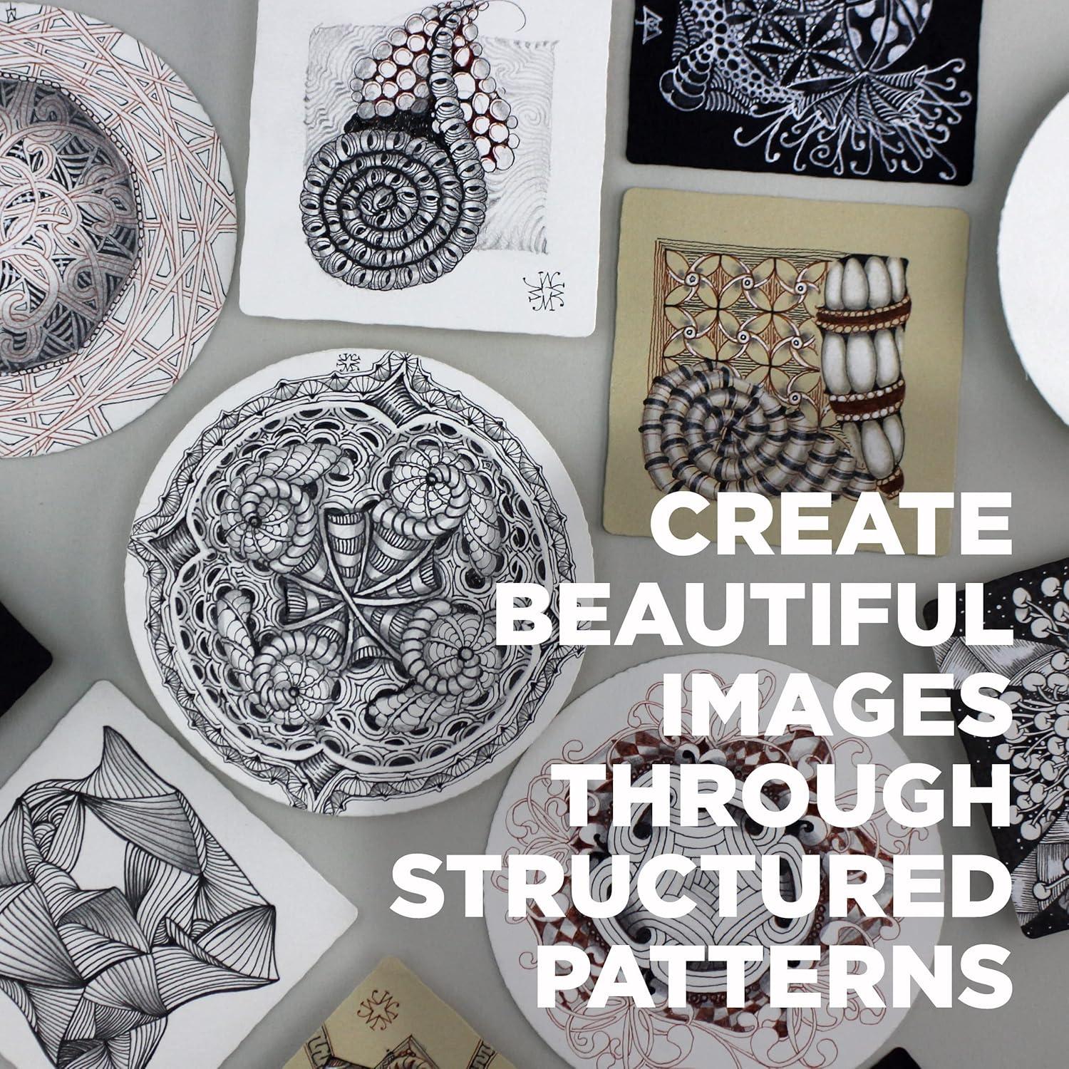 SAKURA #50113 Zentangle 11 Pc Set w/Zendala Round WhiteTiles (4-5/8″ in Diameter), white(1 Count (Pack of 10))