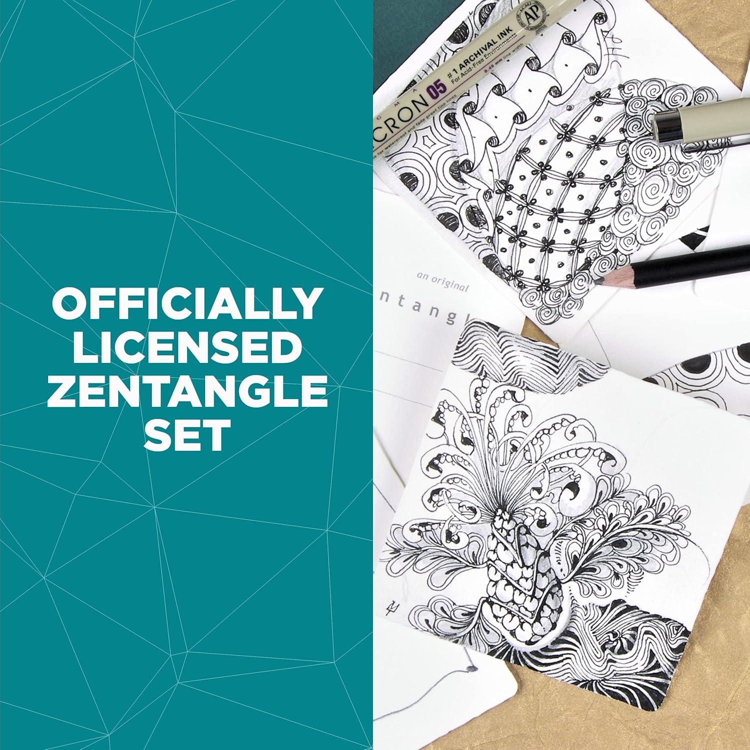 SAKURA #50113 Zentangle 11 Pc Set w/Zendala Round WhiteTiles (4-5/8″ in Diameter), white(1 Count (Pack of 10))