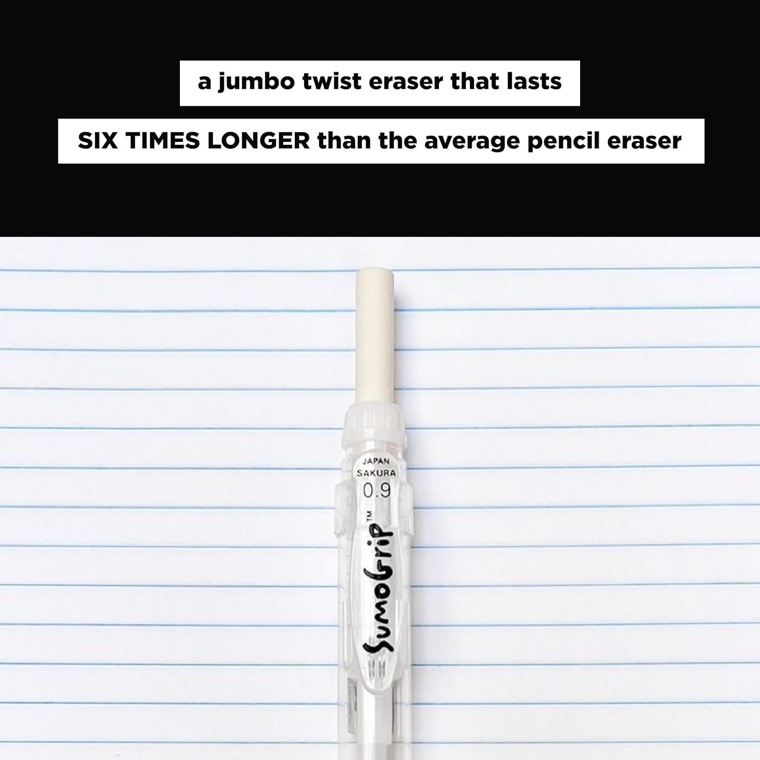 SAKURA 50280 SumoGrip 0.9-mm Pencil with Eraser, Clear(Clear Blue)