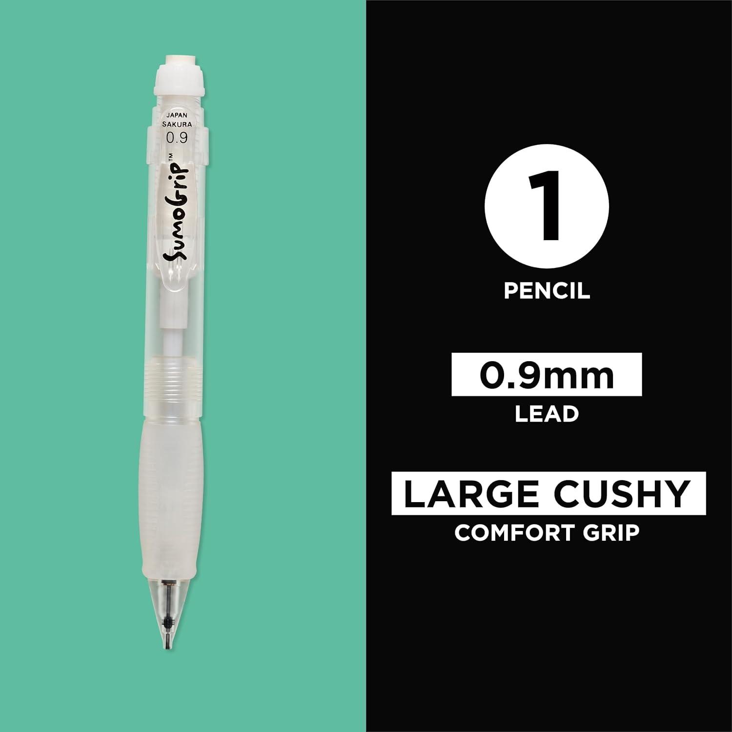 SAKURA 50280 SumoGrip 0.9-mm Pencil with Eraser, Clear(Clear)