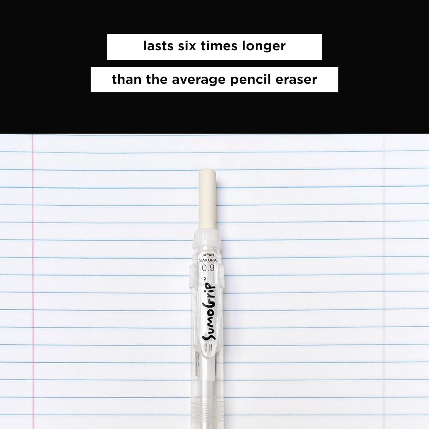 SAKURA 50250 SumoGrip Mechanical Pencil Eraser Refill, 3 / Pack – White(1 Count (Pack of 6))